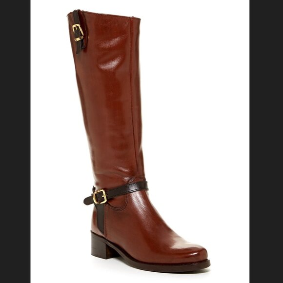 Catherine Malandrino Shoes - Catherine Malandrino New MILA Leather RIDING Tall BOOTS Brown/Black Women's 10